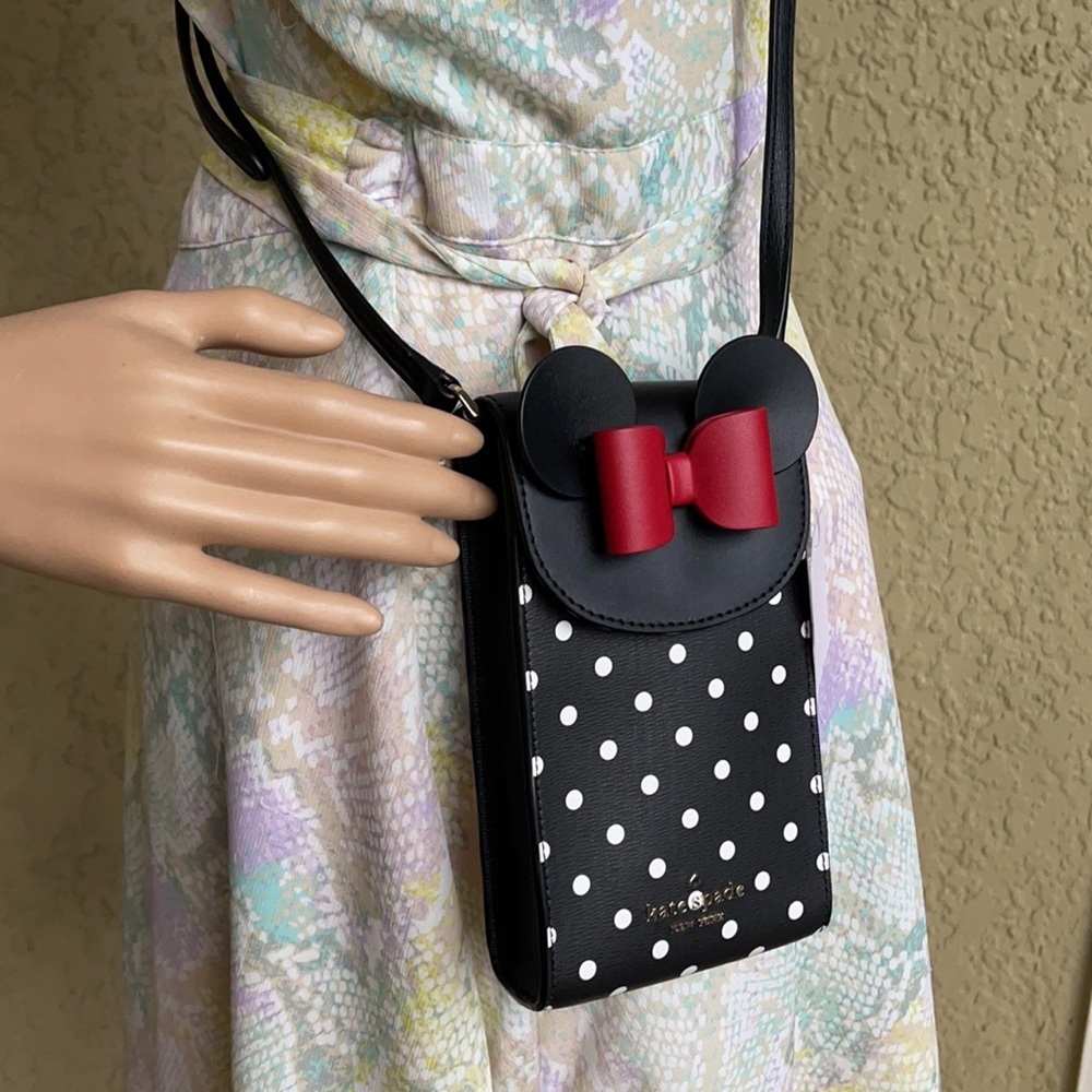 disney x kate spade new york minnie mouse north south flap phone crossbody - Picture 2 of 16